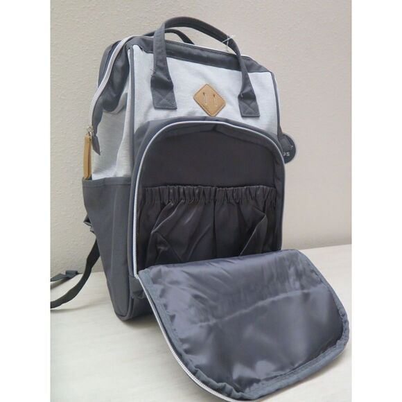 BB Gear Gray Unisex Mini Backpack Diaper Bag w/Adjustable Shoulder Straps - Picture 7 of 12